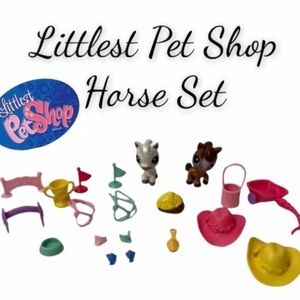 Littlest Pet Shop Horse Competition Rare Collectibles Vintage Toys Bundle Purple